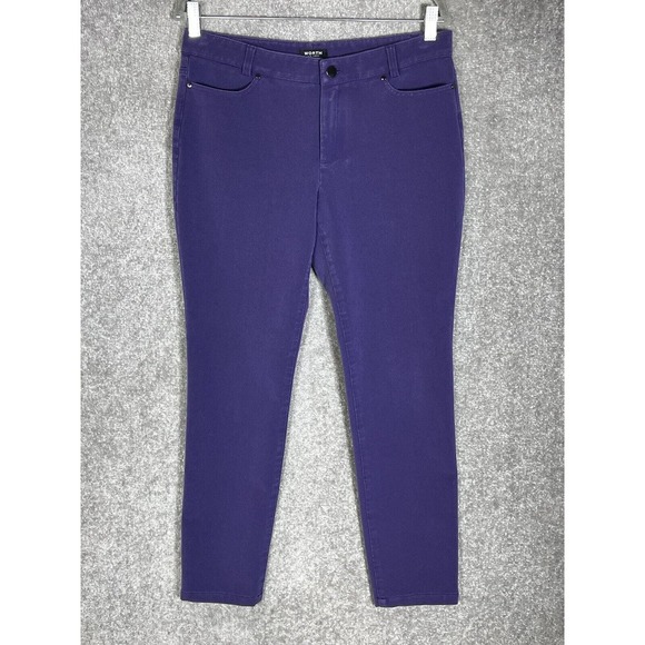 Worth New York Skinny‎ Jeans Womens Size 8 Stretch Purple Denim Pockets - Picture 1 of 9